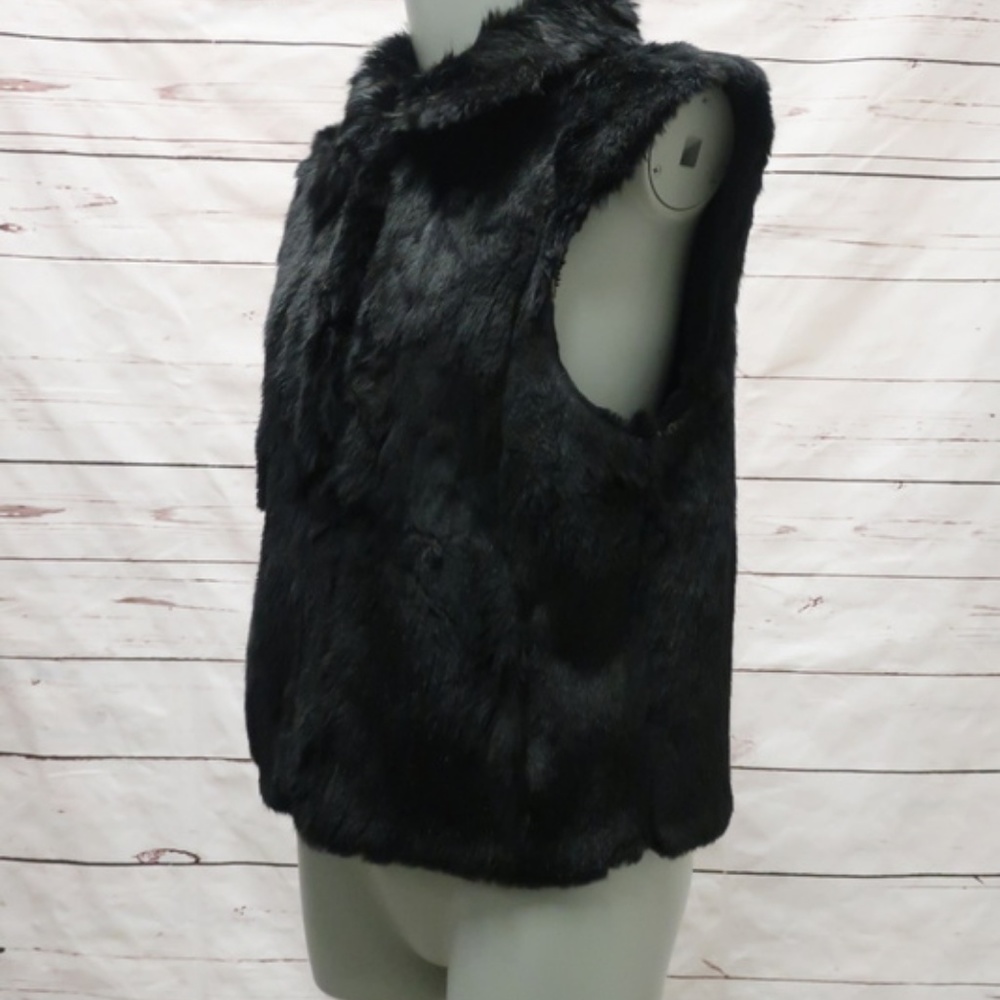 Adrienne Landau Rabbit Fur Vest Black - Picture 2 of 8